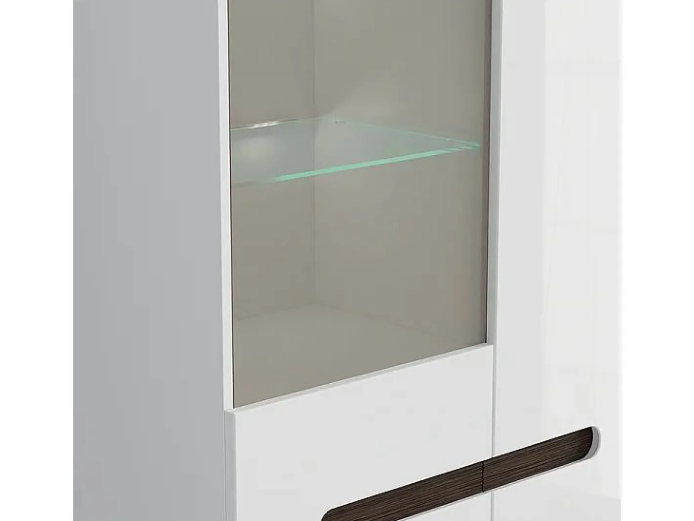 Petits-Meubles Vitrina 2 puertas con LED Darrel lacado y Madera Blanco Outlet