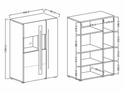 Petits-Meubles Vitrina 2 puertas con LED Louis Madera Marru00f3n Outlet