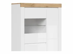 Petits-Meubles Vitrina Para Vajilla|Vitrina 3 puertas Hella Blanca y Madera