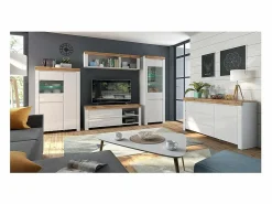 Petits-Meubles Vitrina Para Vajilla|Vitrina 3 puertas Hella Blanca y Madera