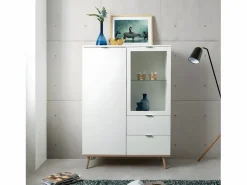 Calicosy Vitrina Para Vajilla|Vitrina 2 puertas y 2 cajones - Al. 140 cm - Copenhague