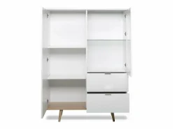 Calicosy Vitrina Para Vajilla|Vitrina 2 puertas y 2 cajones - Al. 140 cm - Copenhague