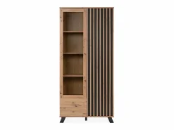 Calicosy Vitrina Para Vajilla|Vitrina 2 Puertas y 2 Cajones Decoración Roble L92 cm - Lublin