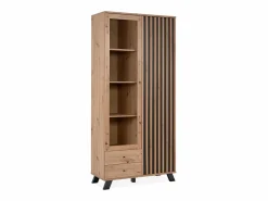 Calicosy Vitrina Para Vajilla|Vitrina 2 Puertas y 2 Cajones Decoración Roble L92 cm - Lublin