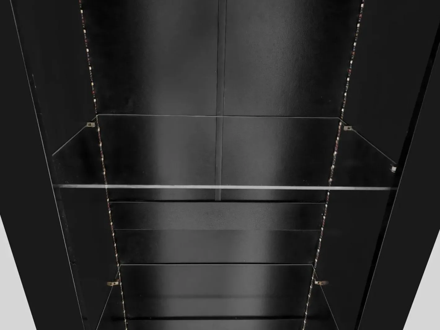 Vitrina alta con 3 estantes de cristal, cuerpo de MDF lacado en , LED incluido - 55x38x166cm^Hauss Spole Clearance