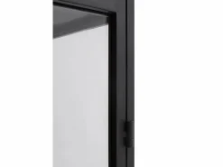 Vitrina|Vitrina alta puertas y laterales de cristal estructura metal negra