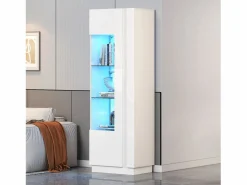 Vitrina alto brillo 60×40×180 cm - con iluminación LED - 1 puerta -^ModernLuxe Sale
