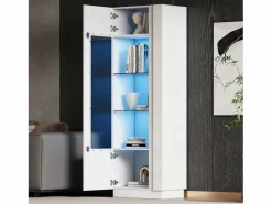 Vitrina alto brillo 60×40×180 cm - con iluminación LED - 1 puerta -^ModernLuxe Sale