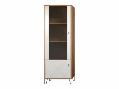 Les Tendances Vitrina|Vitrina artesanal Kidou roble y blanco mate 123 cm