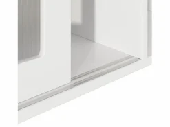 Vitrina blanca - Mueble de comedor con 5 puertas y 1 cajón - estantes regulables y luces LED Blanco Discount