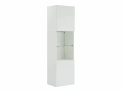 Vitrina blanca - Vitrina con 2 puertas y luces LED - almacenaje abierto - para salón y dormitorio Blanco New