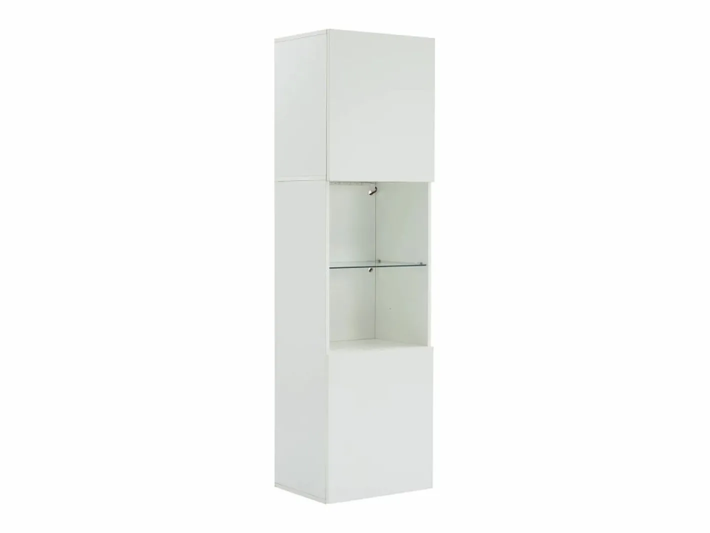 Vitrina blanca - Vitrina con 2 puertas y luces LED - almacenaje abierto - para salón y dormitorio Blanco New