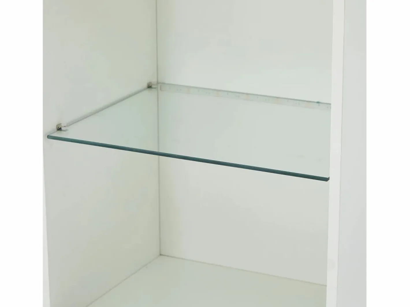 Vitrina blanca - Vitrina con 2 puertas y luces LED - almacenaje abierto - para salón y dormitorio Blanco New