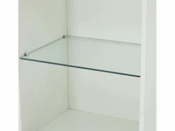 Vitrina blanca alto brillo con 2 puertas y 1 estante de cristal, LED incluido - 45x35x160cm^Hauss Spole Clearance