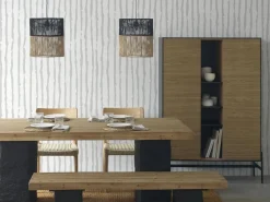 Vitrina chapada en madera de fresno color con puertas en natural^ Clearance