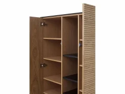 Vitrina chapada en madera de fresno color con puertas en natural^ Clearance