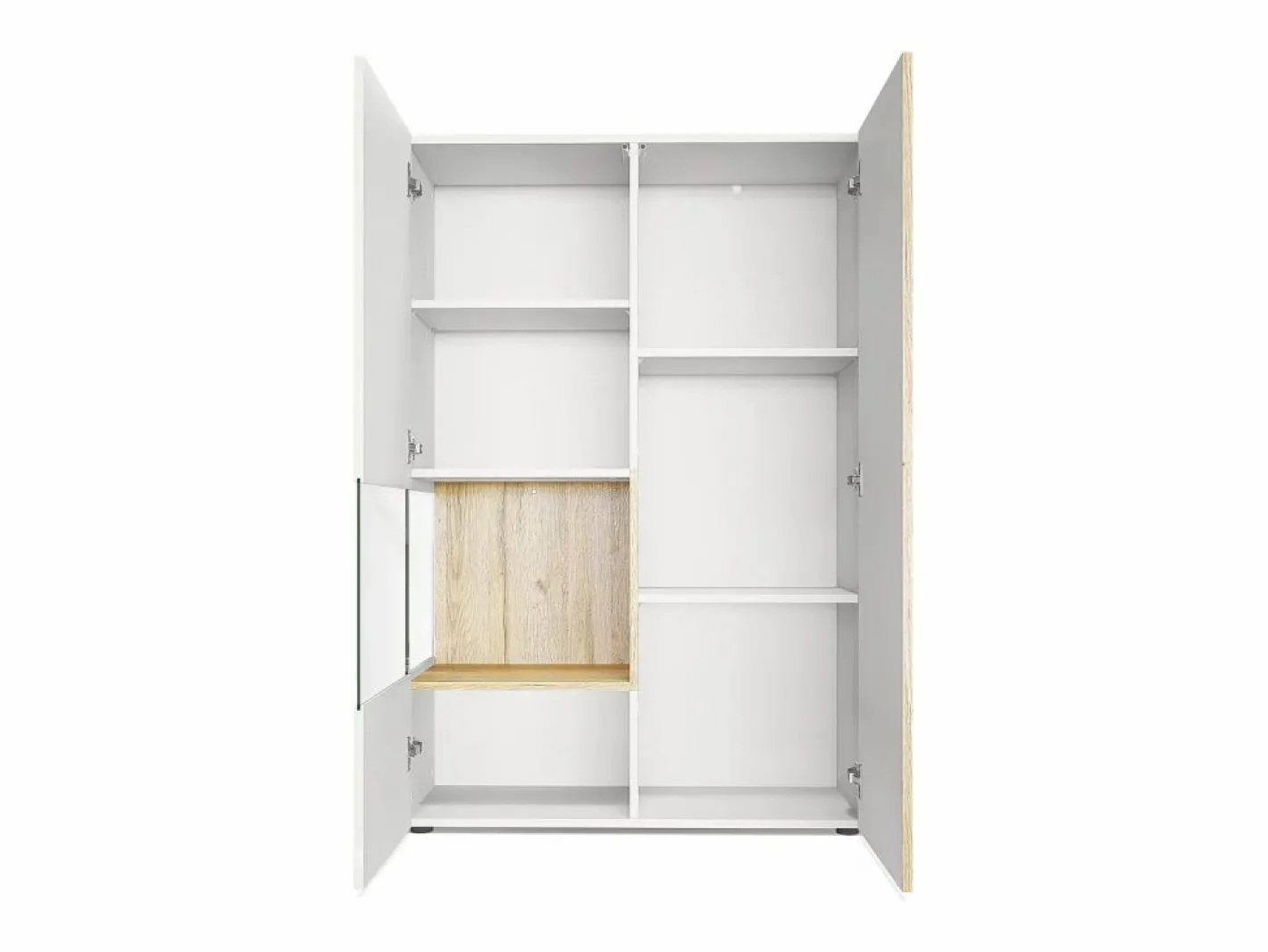 Vitrina Cómoda Morena, cuerpo en blanco mate/ puerta derecha e inserción con apariencia de óxido de hormigón Color natural oscuro Sale