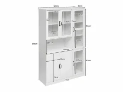 Vitrina con iluminación LED - estantes con 6 puertas - Al. 200 cm -^ModernLuxe Clearance
