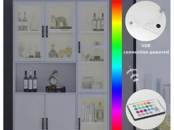 Vitrina con iluminación LED - estantes con 6 puertas - Al. 200 cm -^ModernLuxe Clearance