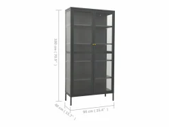 Vitrina de acero y vidrio templado 90x40x180 cm^vidaxl Outlet