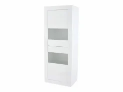 Vitrina de alto brillo - 61 x 42 x 162 cm - con LEDs + 1 estante de cristal - aglomerado -^Merax Online