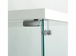 Vitrina de cristal - Vitrina de colección con puertas - Iluminación LED - 2 puertas, 4 estantes - 80,5×36,5×164 cm - Blanco^ Discount