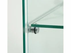 Vitrina de cristal - Vitrina de colección con puertas - Iluminación LED - 2 puertas, 4 estantes - 80,5×36,5×164 cm - Blanco^ Discount