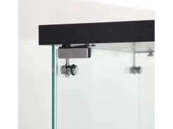 Vitrina de cristal con 3 estantes, luz LED y cerradura, color^ Hot