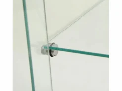 Vitrina de cristal con 4 estantes, LED, 1 puerta, 164x42x36 cm, armario de colección, , transparente Negro Outlet