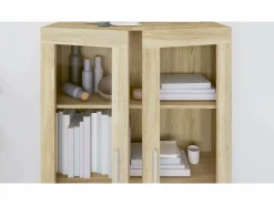vidaxl Vitrina|Vitrina de madera contrachapada color roble 82,5x30,5x115 cm