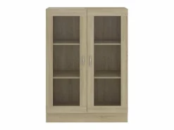 vidaxl Vitrina|Vitrina de madera contrachapada color roble 82,5x30,5x115 cm