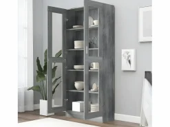 Vitrina de madera contrachapada sonoma 82,5x30,5x185,5 cm^Clicnbuy Outlet