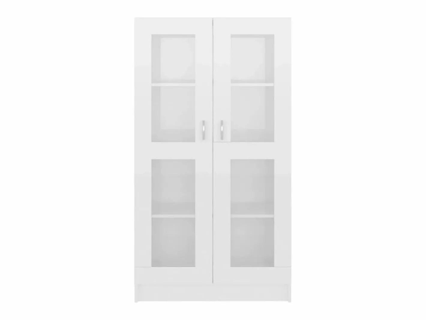 Clicnbuy Vitrina de madera contrachapada brillo 82,5x30,5x150 cm Blanco