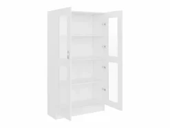 Clicnbuy Vitrina de madera contrachapada 82,5x30,5x150 cm Blanco Best