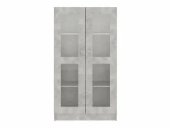 vidaxl Vitrina de madera contrachapada hormigón 82,5x30,5x150cm Gris Discount