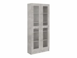 Clicnbuy Vitrina|Vitrina de madera contrachapada hormigón 82,5x30,5x185,5cm