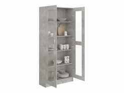 Clicnbuy Vitrina|Vitrina de madera contrachapada hormigón 82,5x30,5x185,5cm