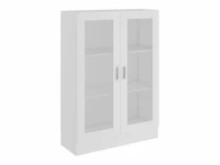 Clicnbuy Vitrina de madera contrachapada 82,5x30,5x115 cm Blanco New