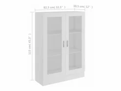 Clicnbuy Vitrina de madera contrachapada 82,5x30,5x115 cm Blanco New