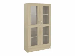 vidaxl Vitrina de madera contrachapada color roble 82,5x30,5x150 cm Marru00f3n Online