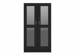 vidaxl Vitrina de madera contrachapada 82,5x30,5x150 cm Negro Clearance
