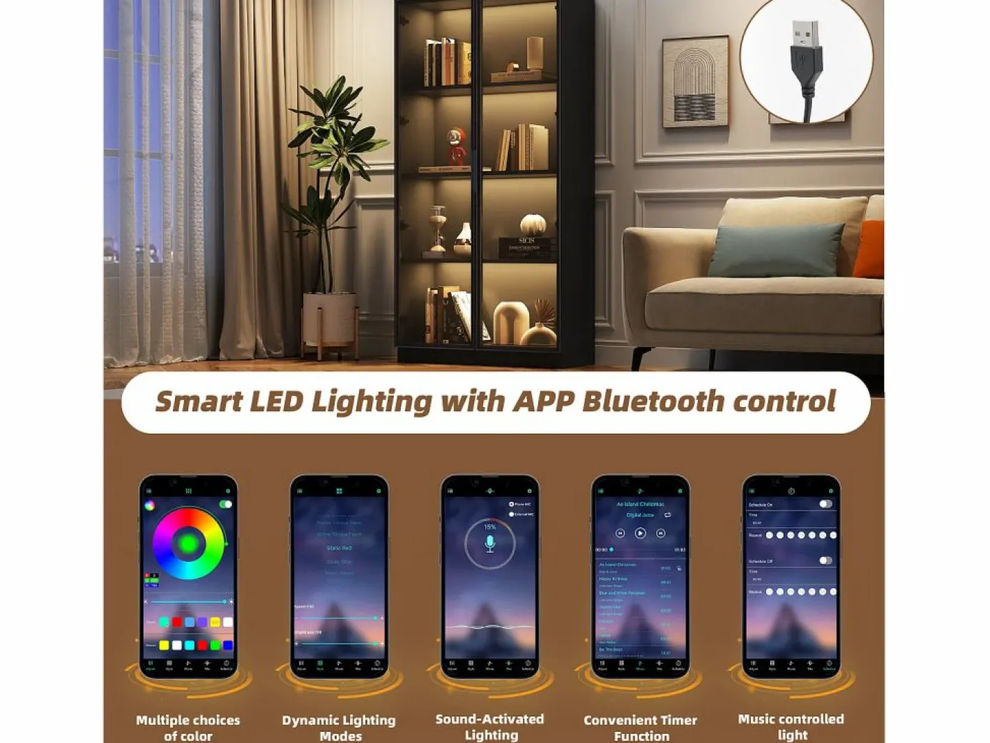 Vitrina de vidrio 160x40x160 cm - con LEDs - almacenamiento de 4 puertas con estantes móviles - aglomerado -^ModernLuxe Best