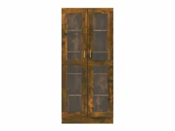 Vitrina|Vitrina madera contrachapada roble ahumado 82,5x30,5x185,5 cm ES376461