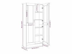 vidaxl Vitrina madera contrachapada roble ahumado 82,5x30,5x185 cm Marru00f3n Online