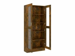 vidaxl Vitrina madera contrachapada roble ahumado 82,5x30,5x185 cm Marru00f3n Online