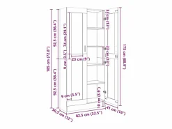 vidaxl Vitrina madera contrachapada roble ahumado 82,5x30,5x185 cm Marru00f3n Online