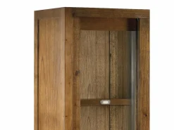 Les Tendances Vitrina Mindy madera maciza 2 puertas 4 cajones Orka 100 cm Marru00f3n Outlet