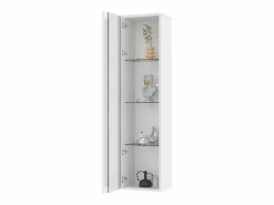 Merax Vitrina multifunción - 40 x 29 x 170 cm - con puerta de cristal + LEDs - PB + Cristal - Blanco Online