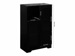 Vitrina negra - Mueble de comedor con 2 puertas y 1 cajón - almacenaje abierto - para dormitorio y salón^ Best