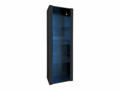 Vitrina - Vitrina con luces LED y 3 estantes de cristal - para salón y dormitorio^ Sale